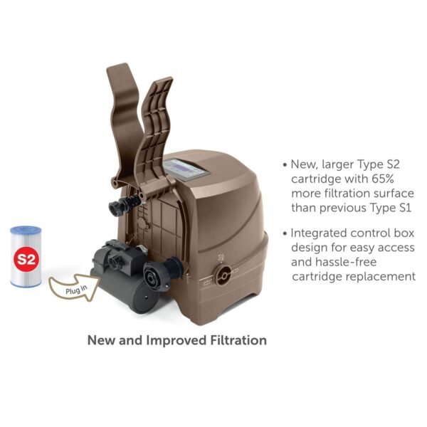 Intex: PureSpa: Sahara Tan Inflatable Hot Tub Set - 6 Person - 85" Round Outdoor Heated Bubble Spa, Jet Massage, Cover, Hard Water Treatment System