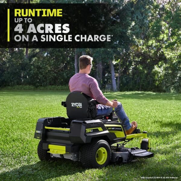 80V Max HP Lithium 54″ Brushless Electric Zero Turn Lawn Mower
