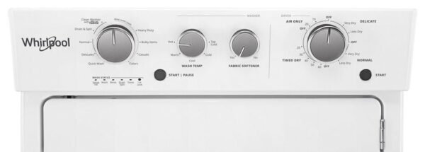 Whirlpool 3.5 Cu. Ft. Stacked Electric Laundry Center with 9 Wash Cycles and AutoDry System, White