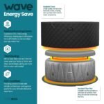 Wave Atlantic 6 Person Round Inflatable Hot Tub, Navy