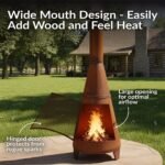 Sunnydaze 70" Rust Patina Finish Steel Wood-Burning Chiminea with Spark Screen