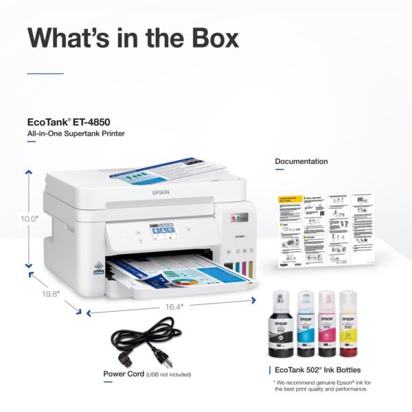 Epson EcoTank ET-4850 All-in-One Cartridge-Free Supertank Printer
