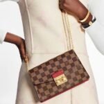 Louis Vuitton CROISETTE CHAIN WALLET Scarlet Red