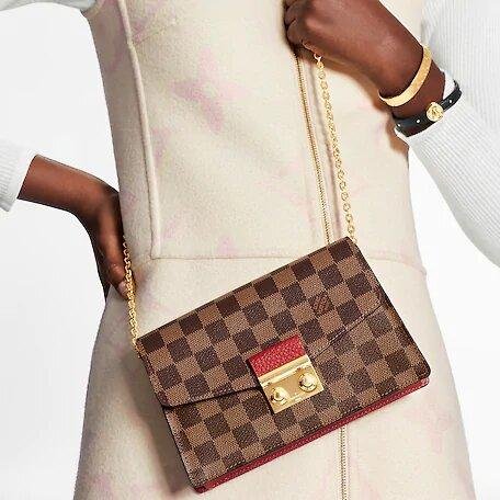 Louis Vuitton CROISETTE CHAIN WALLET Scarlet Red