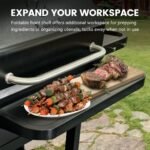 Z GRILLS Powerhouse 1056 sq.in Black Pellet Grill & Smoker 10002B with PID Controller, Foldable Front Shelf and Rain Cover