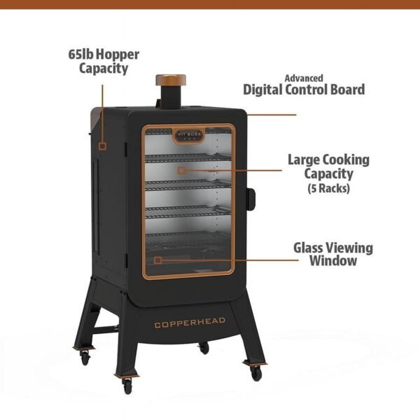Pit Boss 1300 Connected Pellet Smoker Copperhead – Onyx Edition with Wi-Fi®
