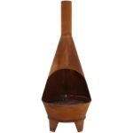 Sunnydaze 75" Mexican-Style Rust Patina Finish Steel Wood-Burning Chiminea with Grill Grate