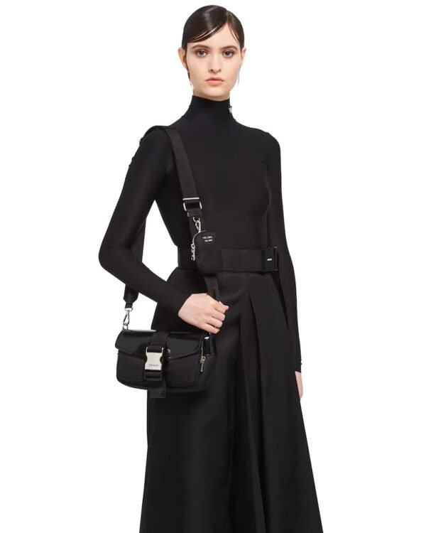 Prada Pocket Nylon and Brushed Leather Bag