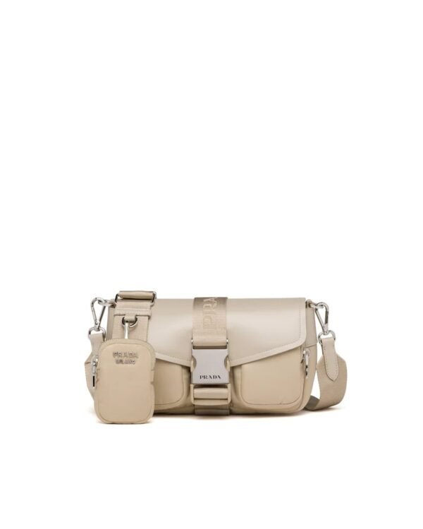 Prada Pocket Nylon and Brushed Leather Bag