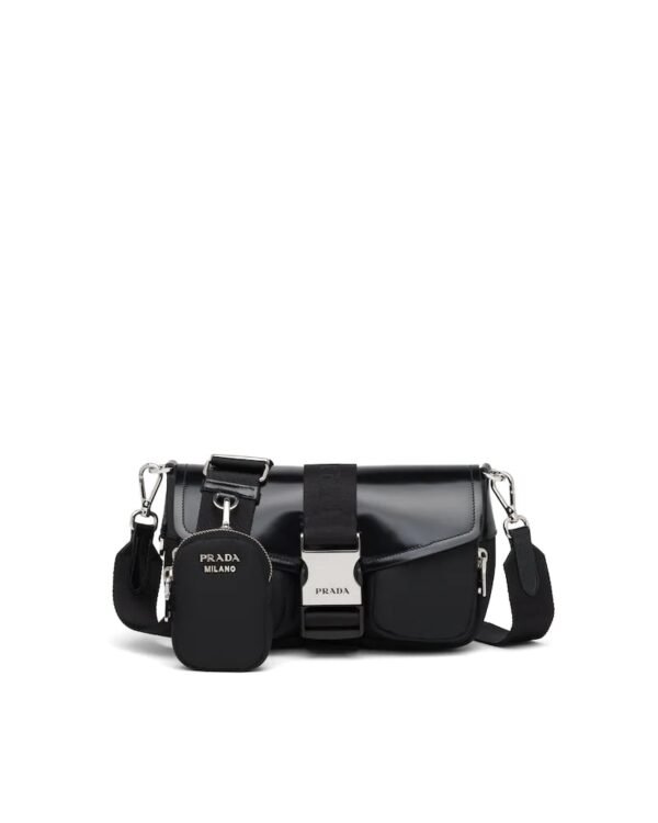 Prada Pocket Nylon and Brushed Leather Bag