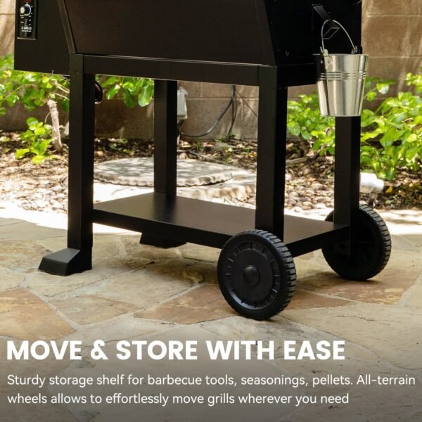 Z GRILLS Powerhouse 1056 sq.in Black Pellet Grill & Smoker 10002B with PID Controller, Foldable Front Shelf and Rain Cover