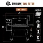Pit Boss Pellet Smoker, Savannah 1500 Square Inch Wood Fired Pellet Grill, Onyx Series