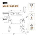 Z GRILLS Backyard Warrior 697 sq.in 8-in-1 Wood Pellet Grill Smoker with PID V3.0 Technology, LCD Screen, Meat Probes and Rain Cover