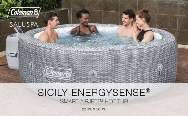 Coleman Sicily AirJet Inflatable Hot Tub w/ Cover w/ Pump #P09144