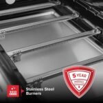 Nexgrill Deluxe 6-Burner Propane Gas Grill with Ceramic Searing Side Burner, Rotisserie Kit, 60,000 BTUs Output, and Stainless Steel Control Panel, BBQ Grill Perfect for Outdoor Gatherings 720-0896B