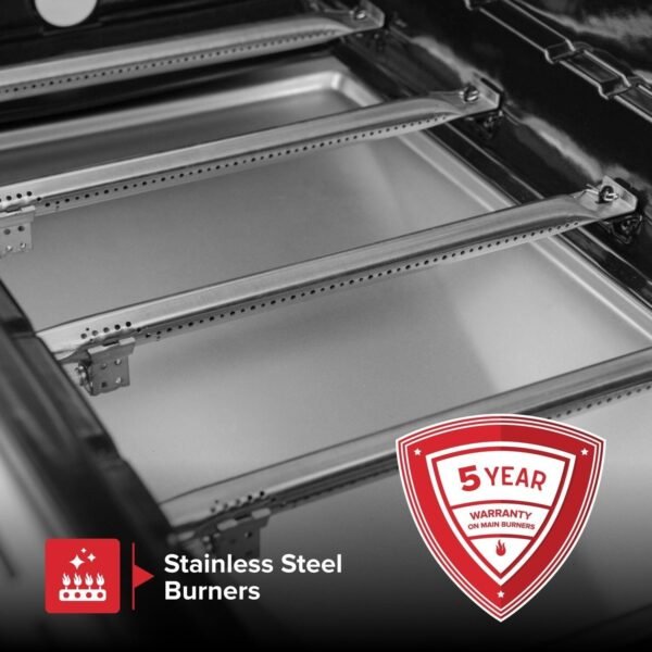 Nexgrill Deluxe 6-Burner Propane Gas Grill with Ceramic Searing Side Burner, Rotisserie Kit, 60,000 BTUs Output, and Stainless Steel Control Panel, BBQ Grill Perfect for Outdoor Gatherings 720-0896B