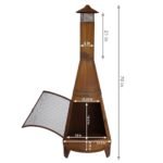 Sunnydaze 70" Rust Patina Finish Steel Wood-Burning Chiminea with Spark Screen