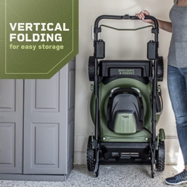 Green Machine 62V 23-Inch Self-Propelled Brushless Cordless Electric Lawn Mower, Includes Two 4.0Ah Batteries and Rapid Charger