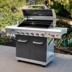 Nexgrill Deluxe 6-Burner Propane Gas Grill with Ceramic Searing Side Burner, Rotisserie Kit, 60,000 BTUs Output, and Stainless Steel Control Panel, BBQ Grill Perfect for Outdoor Gatherings 720-0896B