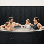 Wave Tahoe 4 Person Eco-Foam Round Hot Tub EnergySave Bundle with 70 Aquajet Massage System | Graphite Gray