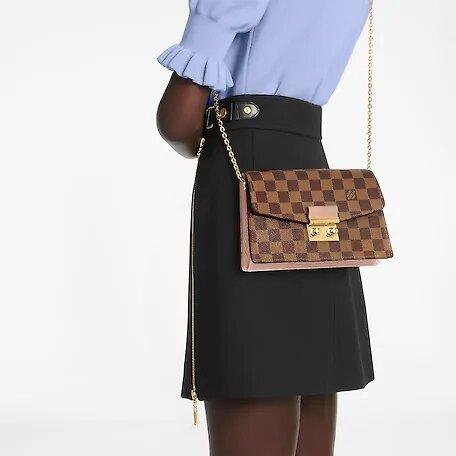 Louis Vuitton CROISETTE CHAIN WALLET Magnolia Pink