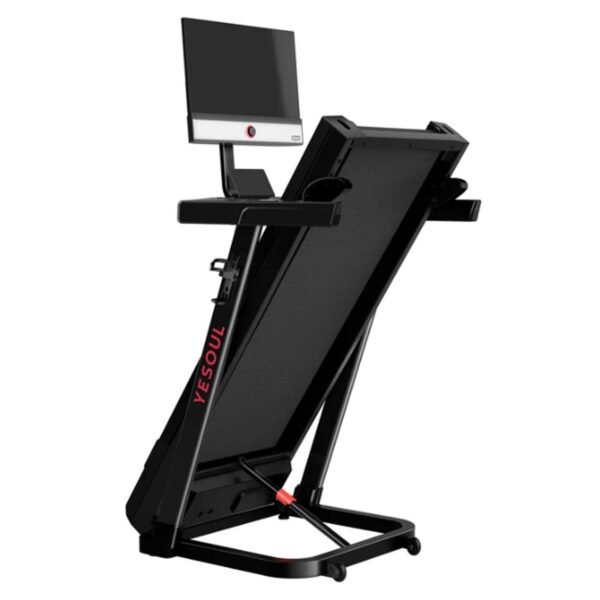 Yesoul T1M Plus Smart Folding Treadmill with 21.5 inch Touchscreen, Brushless Quiet Motor, 3-Level Incline, 9 Mph, App Sync & Space-Saving Design for