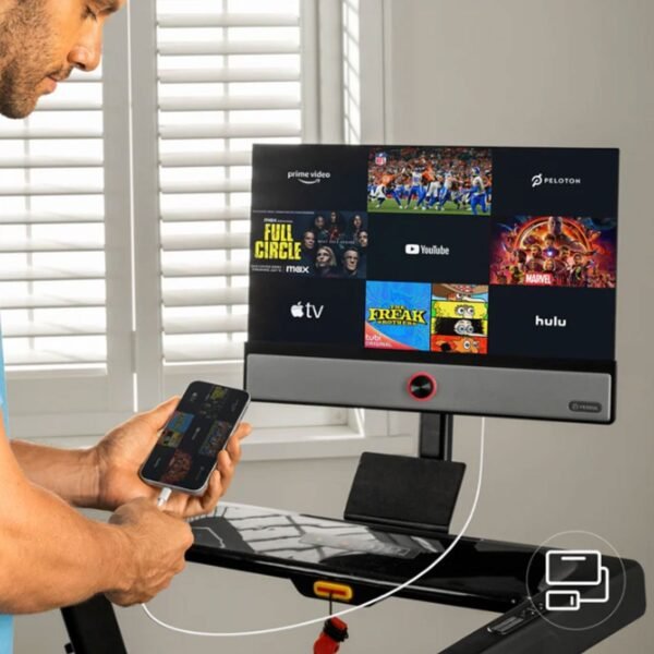 Yesoul T1M Plus Smart Folding Treadmill with 21.5 inch Touchscreen, Brushless Quiet Motor, 3-Level Incline, 9 Mph, App Sync & Space-Saving Design for