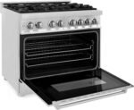 ZLINE 36 in. 4.6 cu. ft. Legacy Dual Fuel Range with 6 Burner Gas Cooktop and Electric Convection Oven in Stainless Steel (RA36)