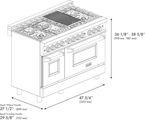 ZLINE 48″ Professional Dual Fuel Range