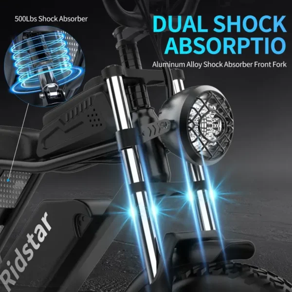 Ridstar Electric Bike for Adults 1500w 33mph,48v 20ah Electric Bicycle,20″ Fat Tire,7-Speed Mountain Bike Ul2849