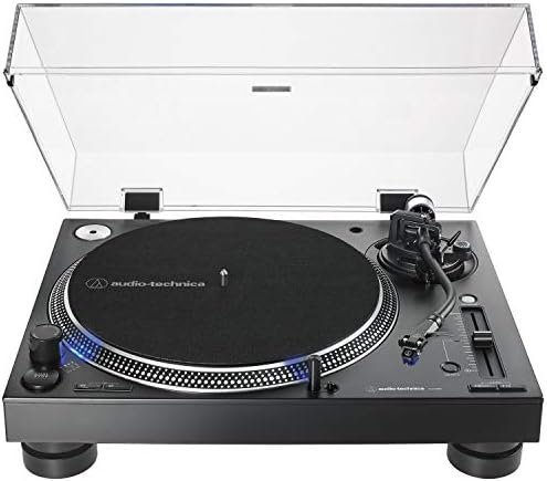 Audio-Technica AT-LP140XP-BK Direct-Drive Professional DJ Turntable, Black, Hi-Fi, Fully Manual, 3 Speed, High Torque Motor