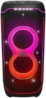 JBL Partybox Ultimate – Multi Purpose Party Speaker, with Wi-fi & Bluetooth Connectivity, Wireless, Lightshow, IPx4 Slashproof, Dual Mic & Guitar Inputs, Handle & Sturdy Wheels, Black