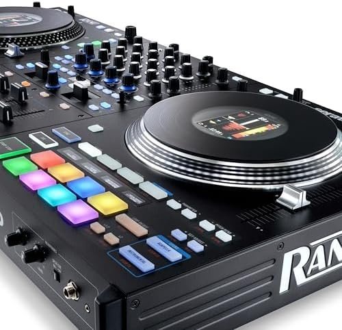 Rane PERFORMER 4-Channel Motorized DJ Controller, 7″ Platters with Displays, Precision Feel Faders, Stem Split, Advanced FX, Serato DJ Pro Included