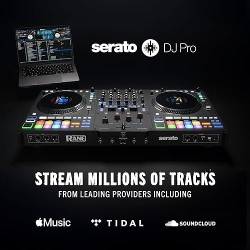 Rane PERFORMER 4-Channel Motorized DJ Controller, 7″ Platters with Displays, Precision Feel Faders, Stem Split, Advanced FX, Serato DJ Pro Included