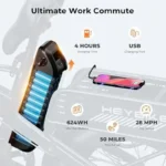 Heybike Fat Tire Mountain Electric Bike, 1200 W, 45 Miles, 1~3 Pedal Assist, Grey