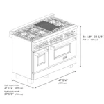 ZLINE Autograph Edition 48″ 6.0 cu. ft. Dual Fuel Range with Gas Stove and Electric Oven Stainless Steel Accents